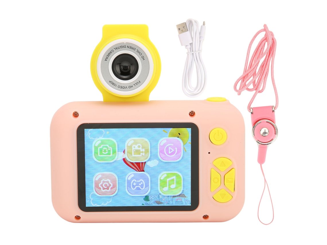 Cámara Digital Multifuncional De 2,4 Pulgadas, 1080p, Con Giro De 180 Grados, Para Niños Y Niñas, Color Rosa.