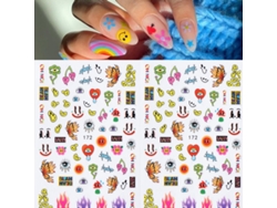 Kit de 2 pegatinas 3D para uñas con diseño de mal de ojo, decoración de uñas para verano.