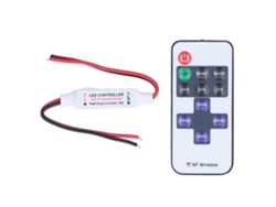 Control Remoto Rf Con 11 Teclas, Mini Regulador De Intensidad Para Tira Led, Dc12-24v, 10 Niveles De Brillo, Interfaz Rojo/negro