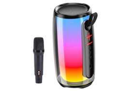 Máquina de karaoke Bluetooth, altavoz portátil inalámbrico multifuncional con micrófono F Chennnls