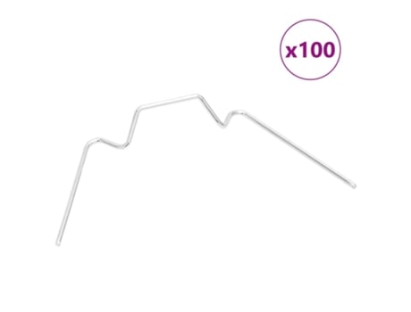 Conjunto 100 Clips para invernadero VIDAXL tipo de W acero galvanizado