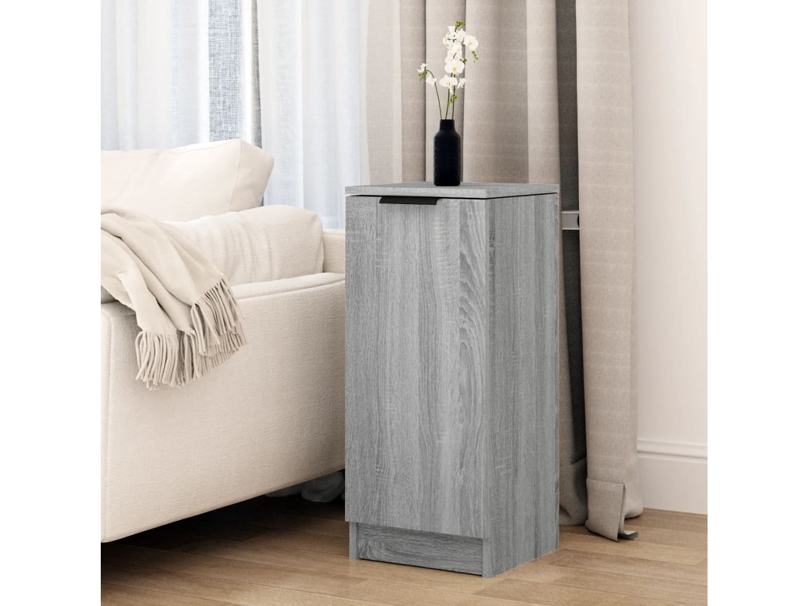 Aparador | Vitrina buffet 30x30x70 cm Madera tratada Color gris Sonoma
