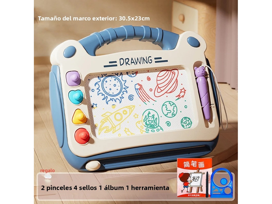(azul B) Tablero De Dibujo De Dibujos Animados Para Niños, Rompecabezas Para Bebés, Tablero De Escritura Magnético De Juguete