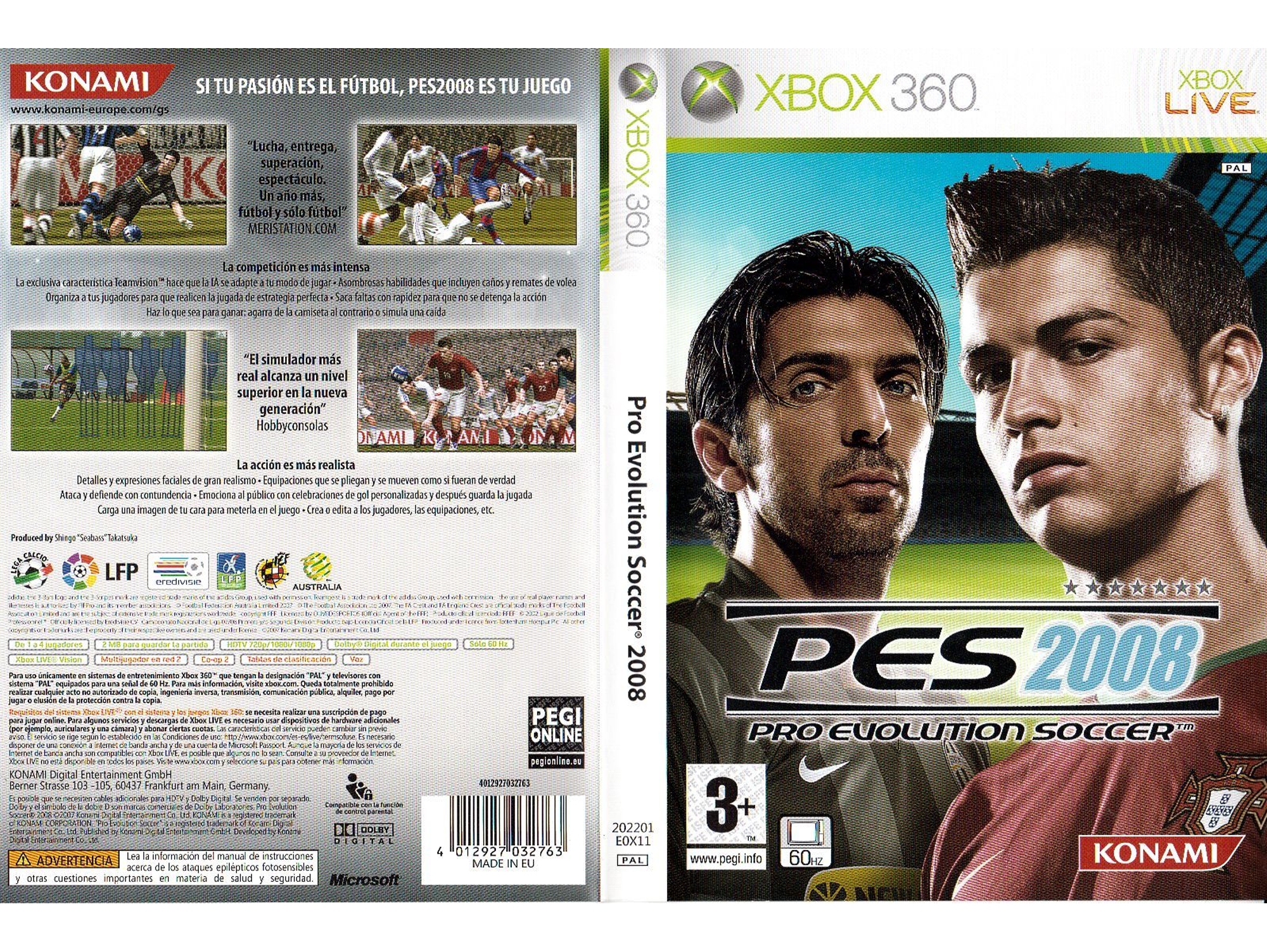 Juego Xbox 360 PES 2008 Pro Evolution Soccer 