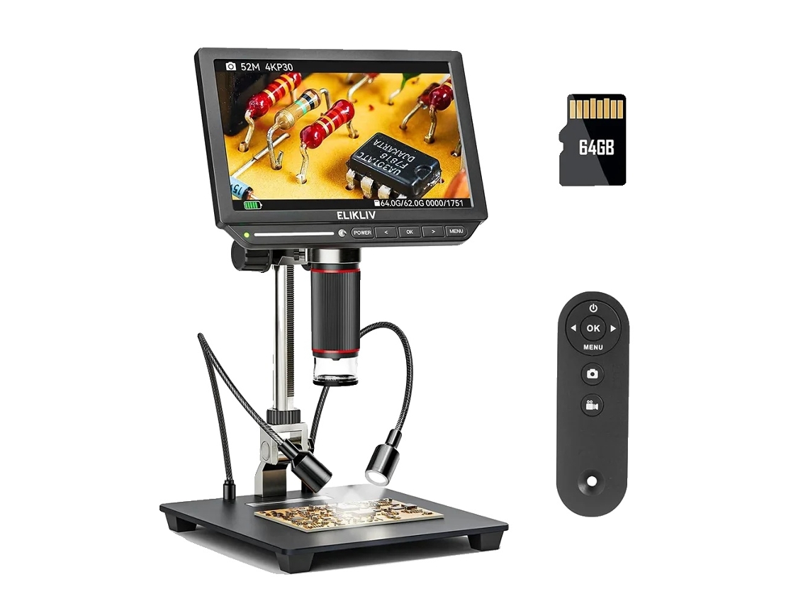 Microscopio digital, resolución 4k, gran aumento, Elikliv Em4k OEM