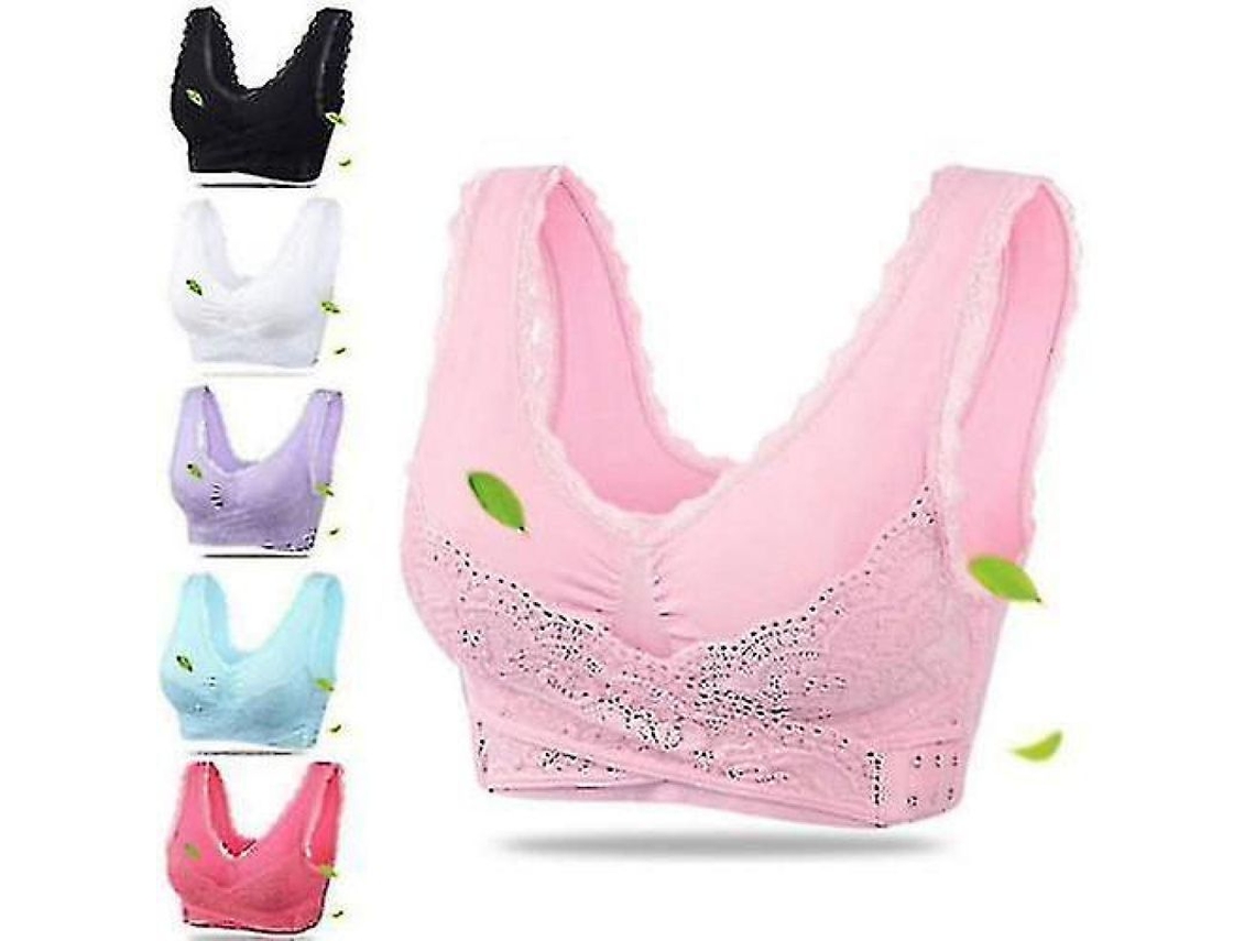 Sujetador Sin Costuras Y Sin Aros Para Mujer Con Soporte Elevado Pack De 2 Xxl Negro Blanco