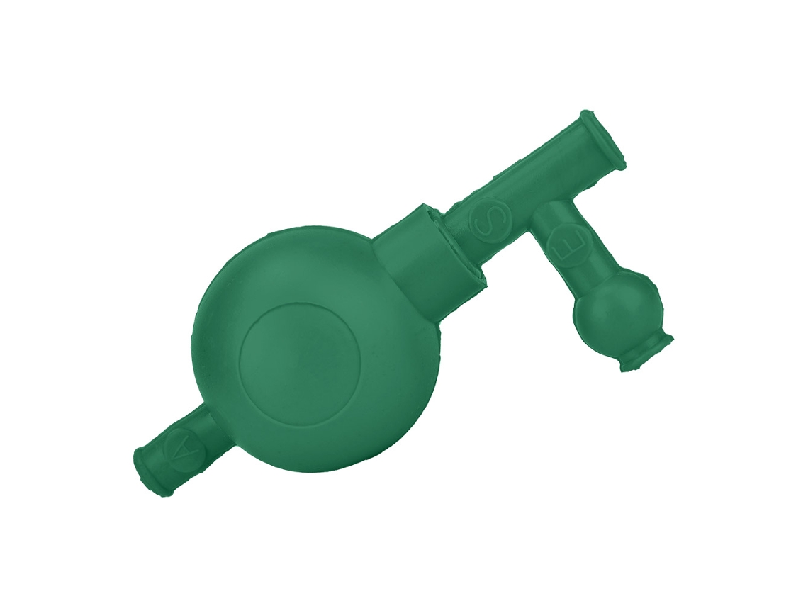 Bola De Succión De Goma Para Pipeta Con 3 Válvulas De Seguridad Para Uso En Laboratorio (verde)