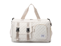 Bolsa De Viaje, Maleta De Cabina De Gran Capacidad, Bolso Tote Unisex Con Bolsillo Impermeable Y Compartimento Para Zapatos (beige) Cuich