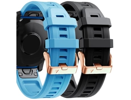 Pulsera Silicona Cierre Metálico para Garmin Instinct 2S Azul y Negro Pack 2X VEANXIN