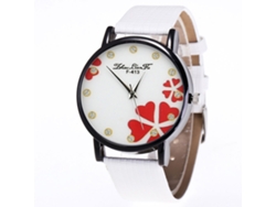 Reloj De Cuarzo Para Mujer Con Correa De Piel Sintética Con Diseño De Pedrería Blanca.