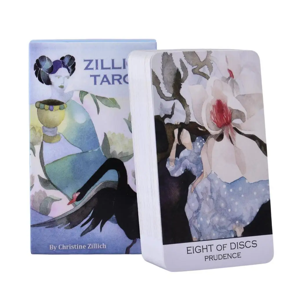 Una Baraja De Tarot Cilic De 78 Cartas, Con Guía En Papel, Que Presenta Un Vibrante Estilo De Pintura A La Tinta.