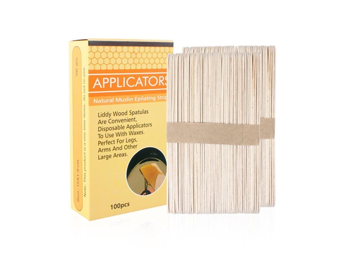 100 Palillos De Cera De Madera Aplicadores Para Depilación Cera Espátulas Para Eliminación De Pelo Corporal