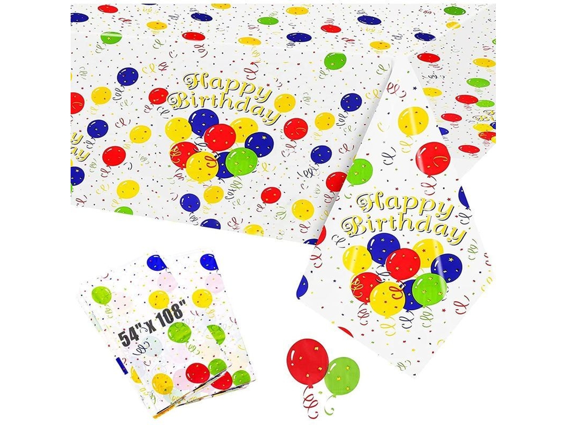 Rebe-manteles Desechables Para Fiesta, 2 Piezas Cubiertas De Mesa De Cumpleaños Con Globos Coloridos
