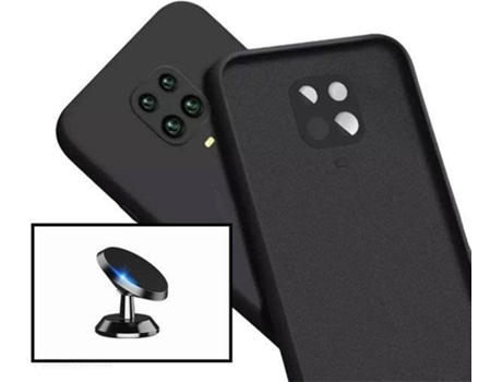 Kit Soporte Magnético de Coche y Funda Silicona Liquida Xiaomi Redmi Note 10 Lite PHONECARE Negro