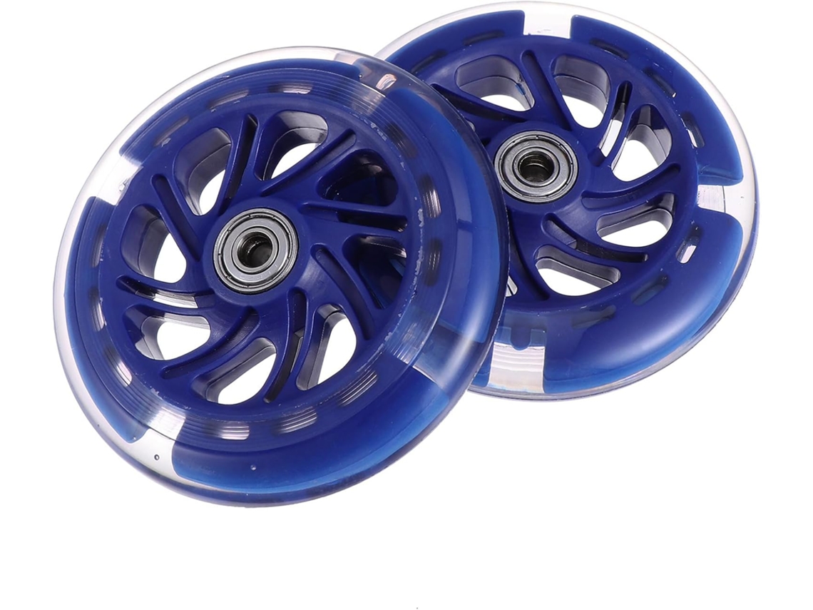 Juego De 2 Ruedas Luminosas De Cuero Sintético Azul, Accesorios De Repuesto De Alta Elasticidad.