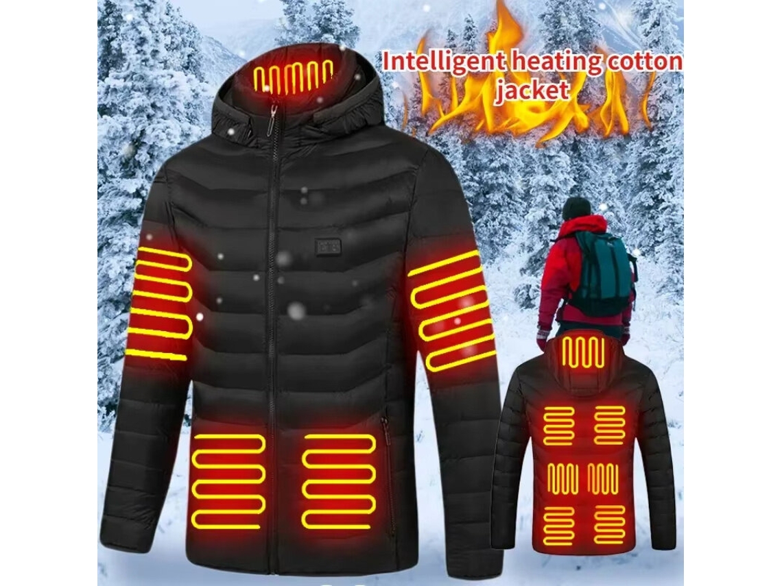 4xl Tengoo Hj-11 Chaqueta Calefactable Eléctrica Unisex 11 Zonas 3 Modos Usb Capucha Térmica Deportes Invierno Esquí Ciclismo