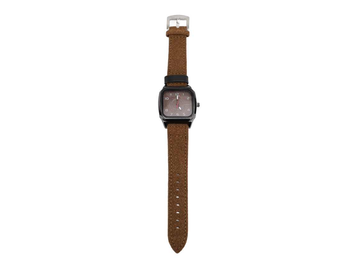 Reloj Casual De Cuarzo Para Hombre Con Correa De Cuero Marrón
