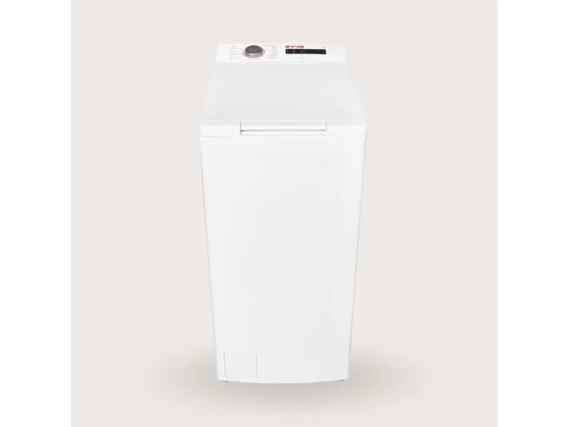 Lavadora de carga superior Evvo WT8A de 8 kg, Clase energética A, 1250 RPM, 15 programas, Limpieza del tambor, Función ultrarrápida