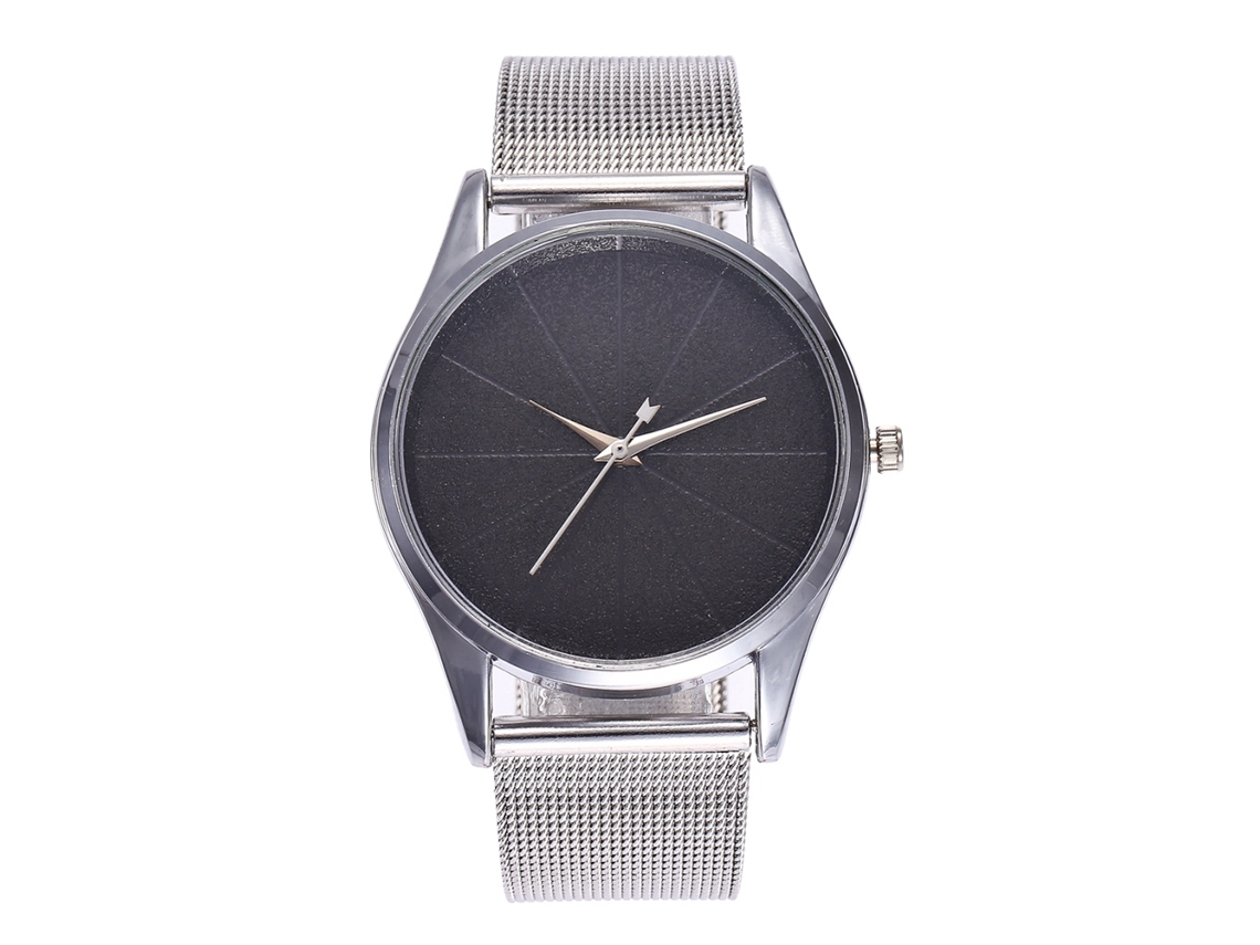 Reloj De Cuarta Para Parejas Unisex Con Correa De Malla Negro Zhoulianfa