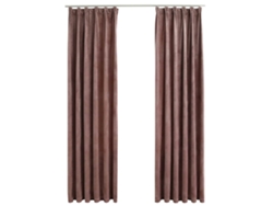 Maison Exclusive - Cortinas Opacas Ganchos 2 Pzas Terciopelo Rosa Viejo 140x245 Cm