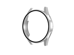 Capa Protetora De Tela Com Vidro Temperado Para Smartwatch Gt3 46mm Prata Full Cover Case