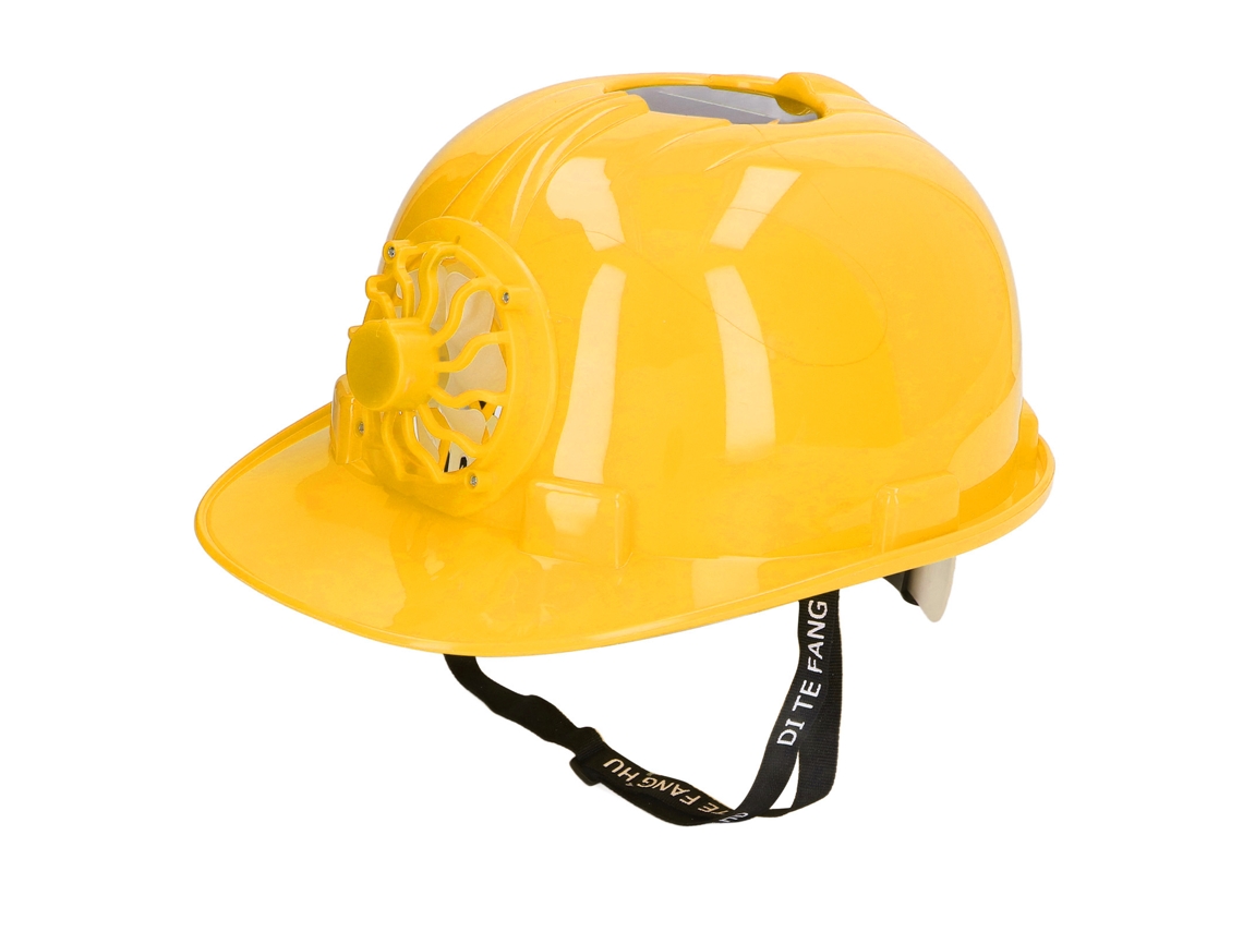 Casco De Seguridad Con Ventilador Solar, Plástico Ventilado, Casco Rígido Amarillo Para Trabajos Al Aire Libre En Verano.