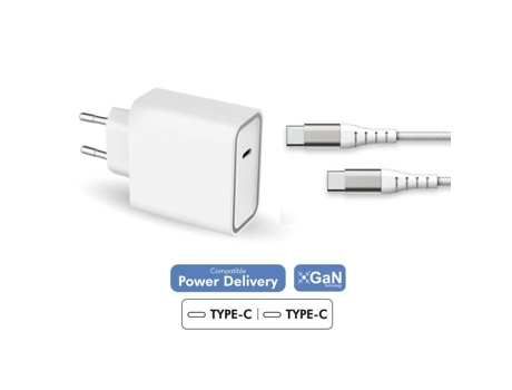 Cargador Doméstico Gan Entrega Energia Usb-C Garantia Vitalícia Force Blanco