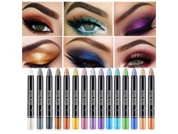 Kit De 15 Lápices De Sombras De Ojos Resistentes Al Agua Con Efecto Brillante Y Larga Duración.