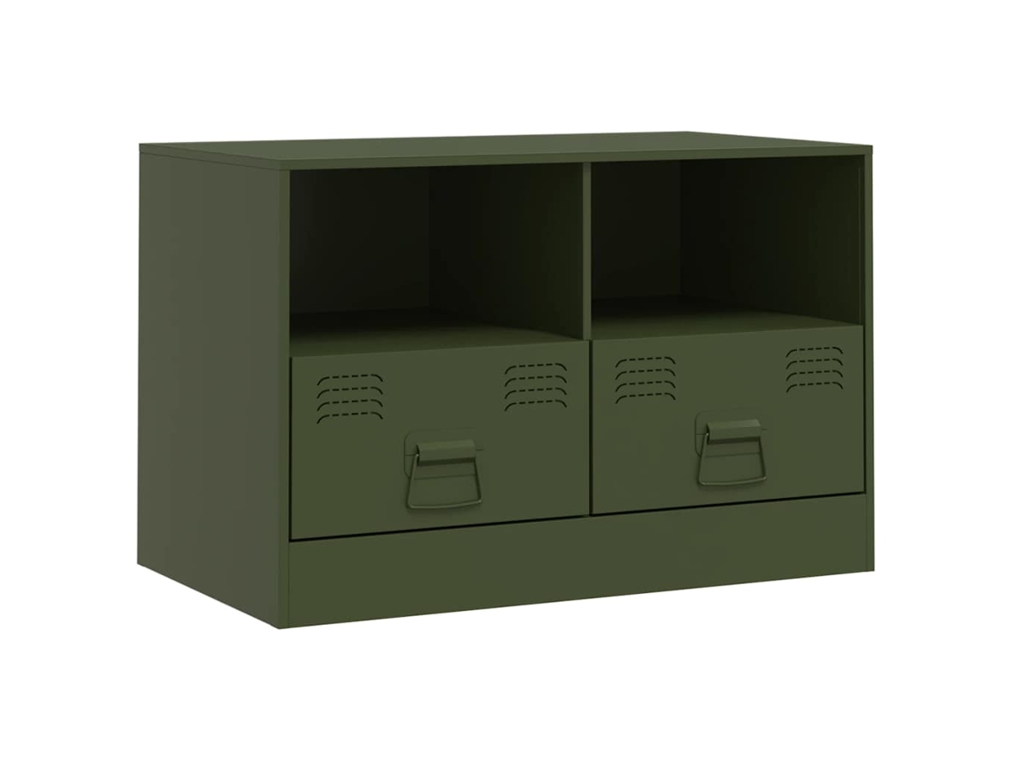 Maison Exclusive - Mueble Para Tv De Acero Verde Oliva 67x39x44 Cm