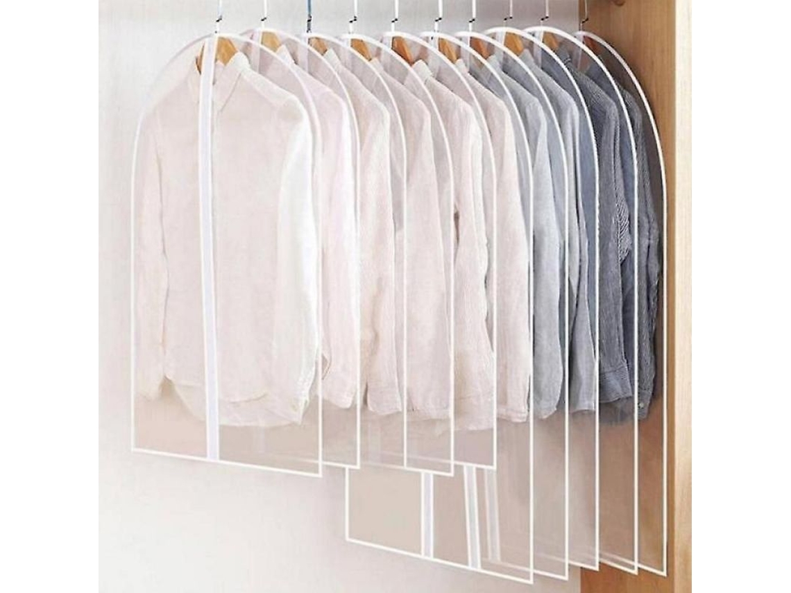 5 bolsas transparentes para ropa con cremallera, 60x100cm, poliéster impermeable y a prueba de polvo.
