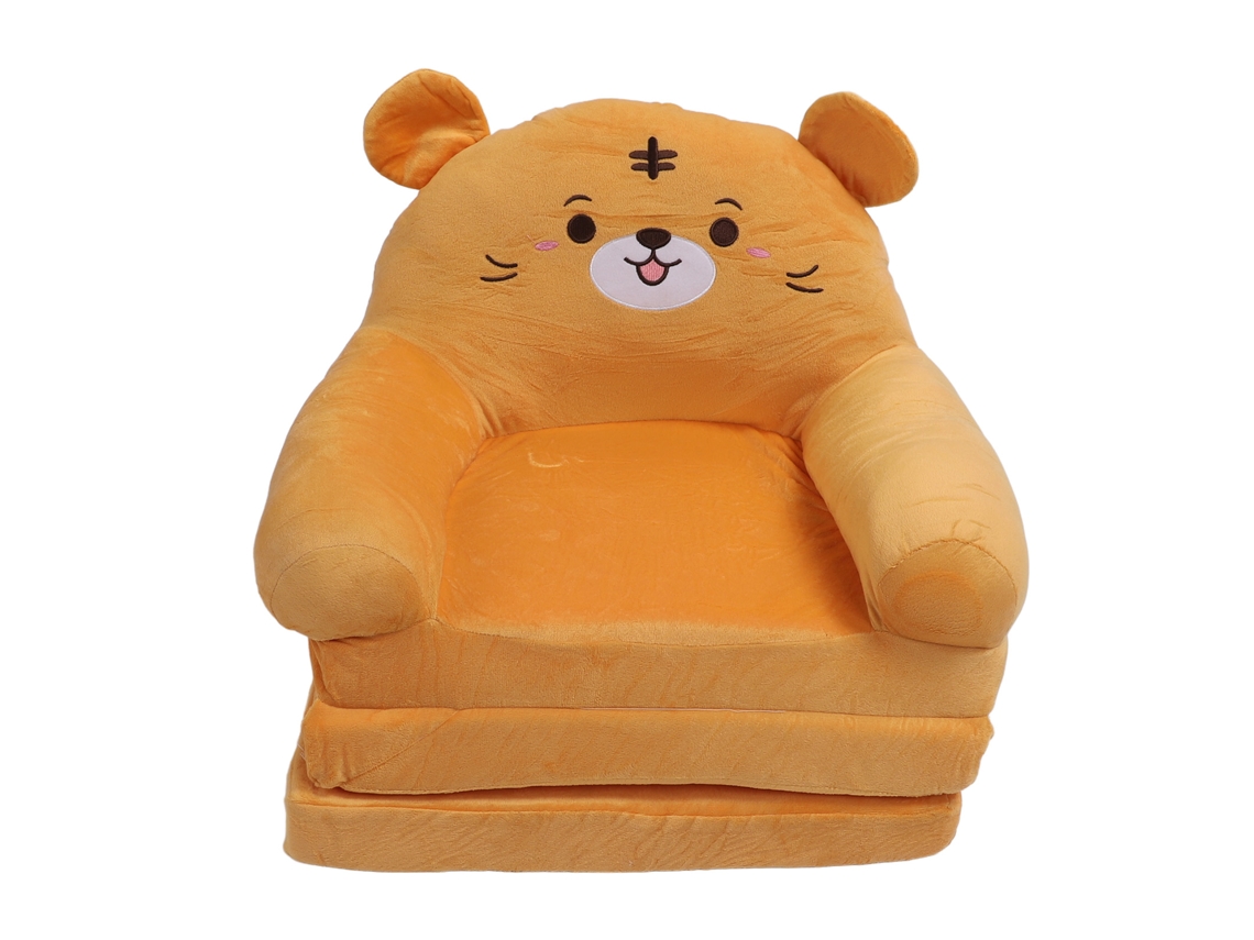 Sofá Infantil Plegable Tela Felpa Patrón Infantil Convertible Niños