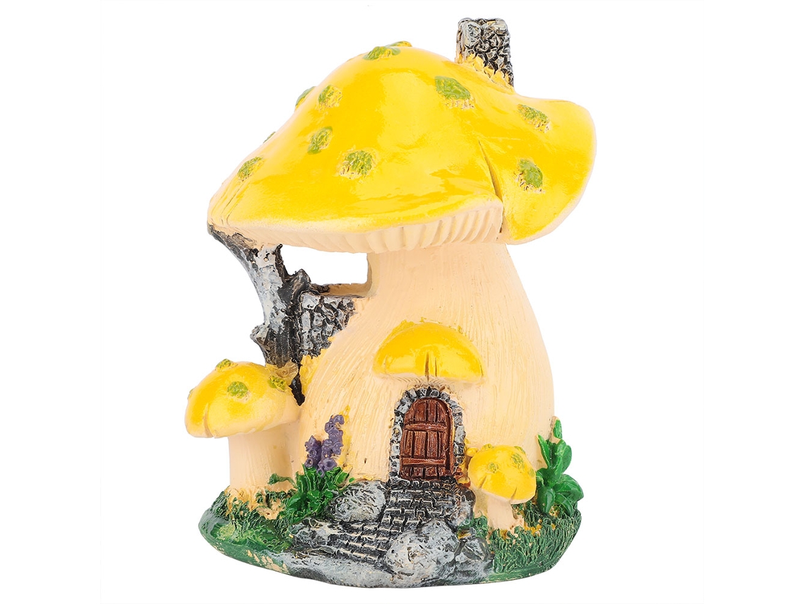Escultura de casa de setas para jardín y patio.