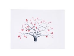 Árbol De Huellas Dactilares Canvas Para Firma De Invitados En Boda Con Tinta Tronco Negro 1
