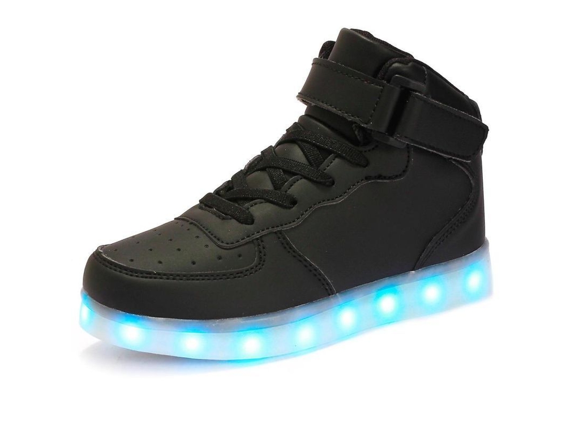 Zapatos Deportivos Niños Niñas Con Luces Led Sneakers Ligero Antideslizante Transpirable 31 Negro