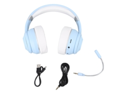 Auriculares Inalámbricos Bluetooth Supraaurales Con Micrófono, Plegables, Para Juegos Y Uso En Exteriores, Color Azul.