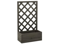 Jardinera VIDAXL Gris Madera (50x25x90 cm)