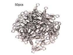 Danu26-50pcs Conector De Pesca De Acero Inoxidable Swivel Giratorio Accesorio De Pesca (10)