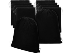 Paquete De 10 Paquetes De Regalo De Franela Negra