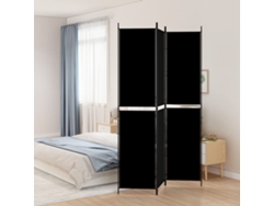 Biombo Divisor | Biombo Separador | Separador De Ambientes De 3 Paneles De Tela Negro 150x220 Cm