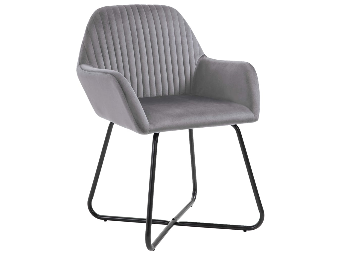 Juego de sillas de comedor de 6 piezas en terciopelo gris EXCLUSIVO DE LA CASA