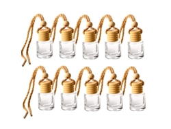 2026-10pcs Botellas De Vidrio Vacías Colgantes Para Perfume Aromaterapia Recargables Para Coche Hogar 8ml