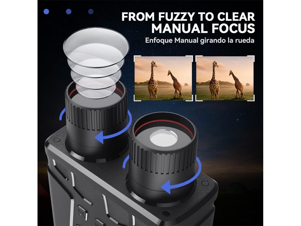 Gafas de visión nocturna, binoculares digitales R6 de 1080p con cámara infrarroja para caza, camping y USB.