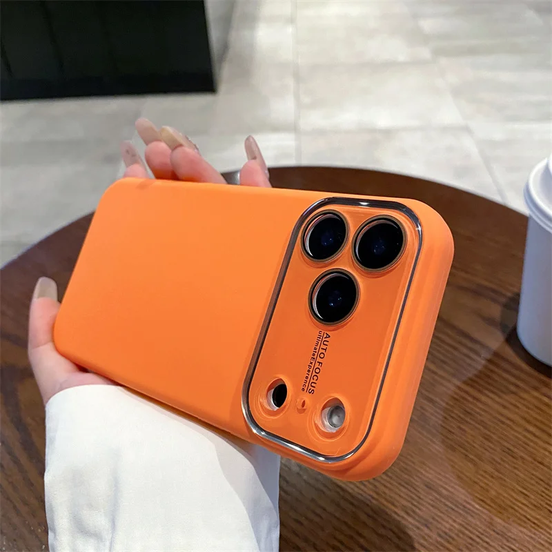 (iphone 12, Naranja) Funda De Silicona Líquida De Lujo Para Teléfono, Apta Para Iphone, Proporciona Protección Completa.