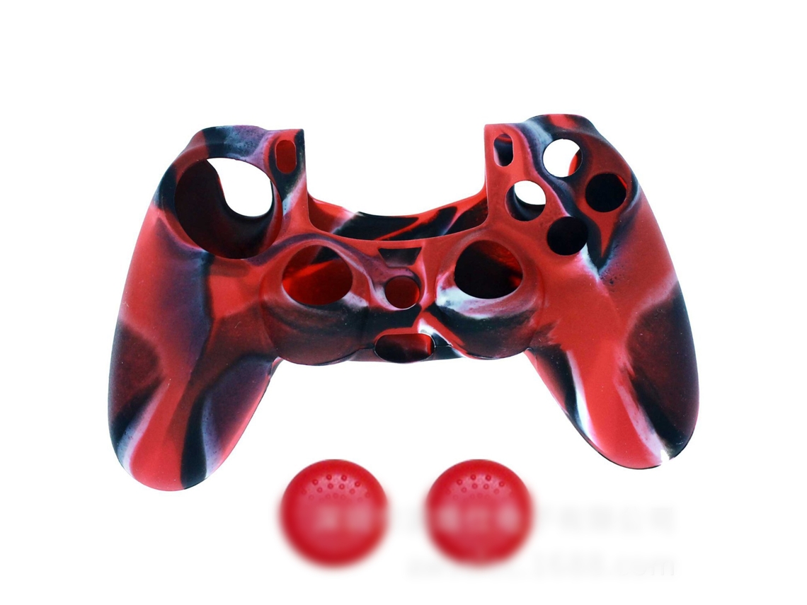Cubierta De Silicona Manejable De Goma Suave Antideslizante Camuflaje Antichoque Para Controlador Ps4