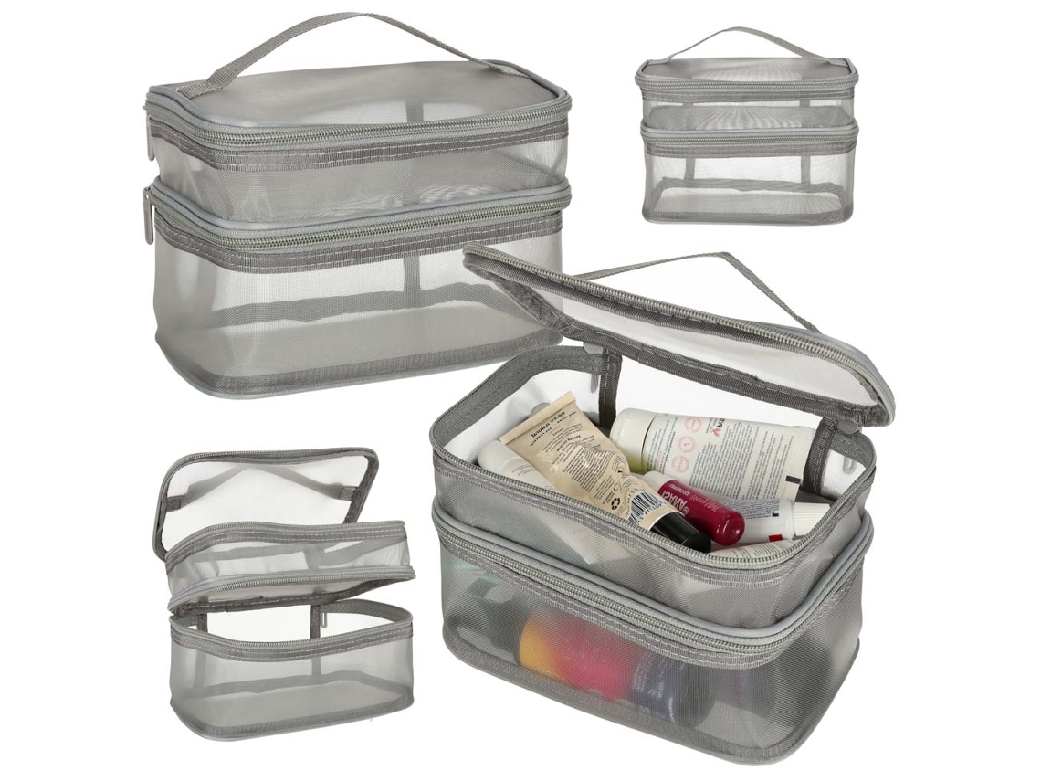 Organizador De Viaje Cosmético Pila Plegable Para Guardar Accesorios Cosméticos Gris