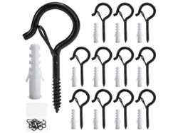 Juego De 12 Ganchos De Tornillo Resistentes A La Corrosión Para Exteriores, Ideales Para Luces Navideñas, Plantas Y Utensilios.