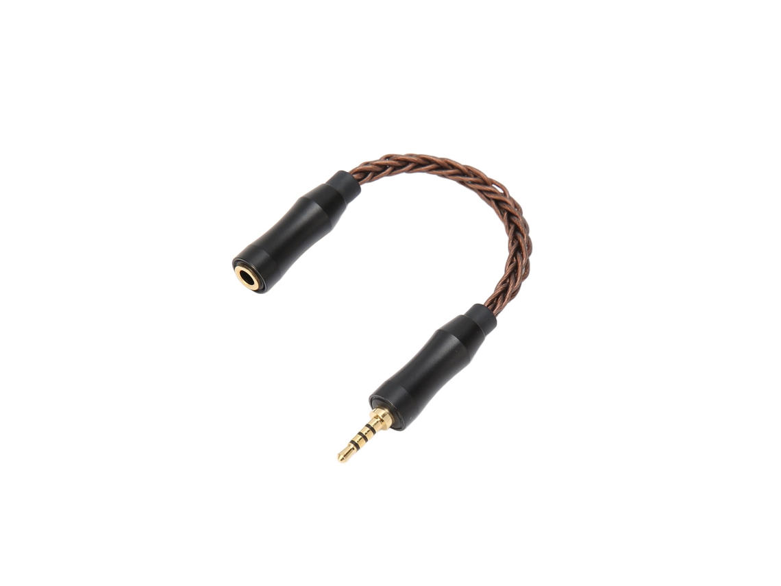 Cable De Audio De 3,5 Mm Hembra A 2,5 Mm Macho, Cristal De Cobre, 8 Hilos, 14 Cm, Bronce, Adaptador Sin Pérdidas.
