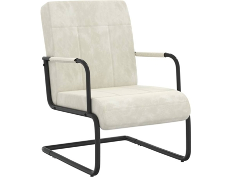 Silla voladiza VIDAXL Blanco Terciopelo (64.5x77x88.5 cm)