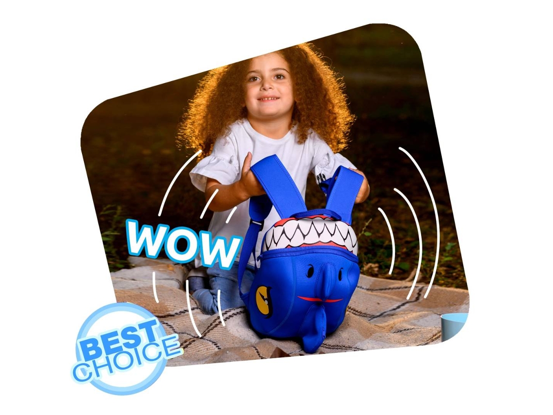 Mochila Infantil CRAZY SAFETY Dragón Azul de neopreno para niños de  preescolar (2 a 6 años)