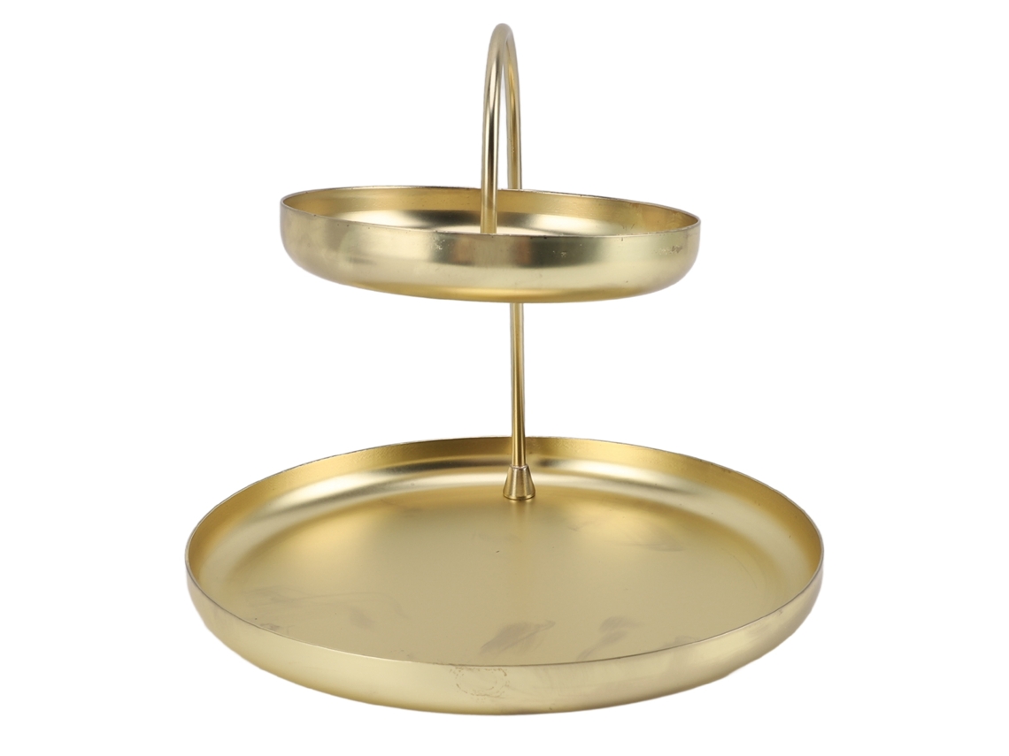 Bandeja Para Joyas De 2 Niveles, Elegante, Sencilla, Resistente, Estable, De Metal, Soporte Multiusos Para Cupcakes, Para Cafetería, Oficina Familiar